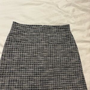 LOFT Black, White, and Blue Tweed Skirt